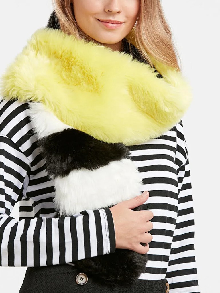New Emanuel Geraldo Faux Fur Stole Os